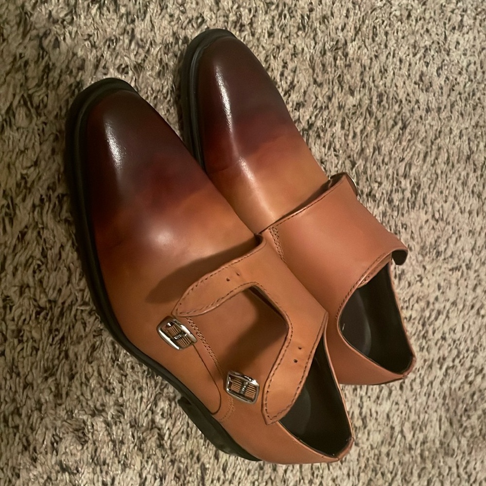 La Milano double monk strap dress shoes never worn